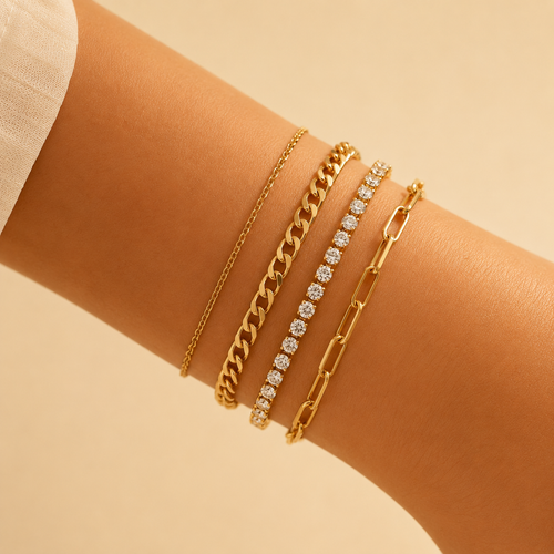 Golden Bracelet Stack (4 pcs)