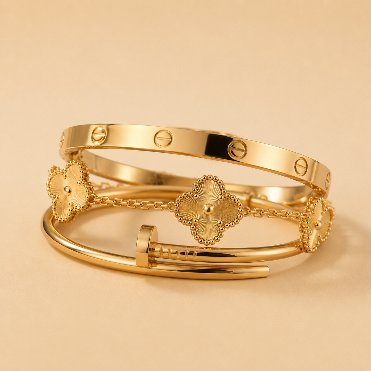 Golden Bracelet Stack