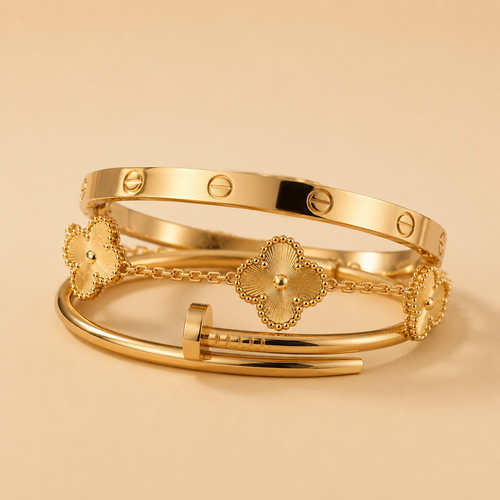 Golden Bracelet Stack